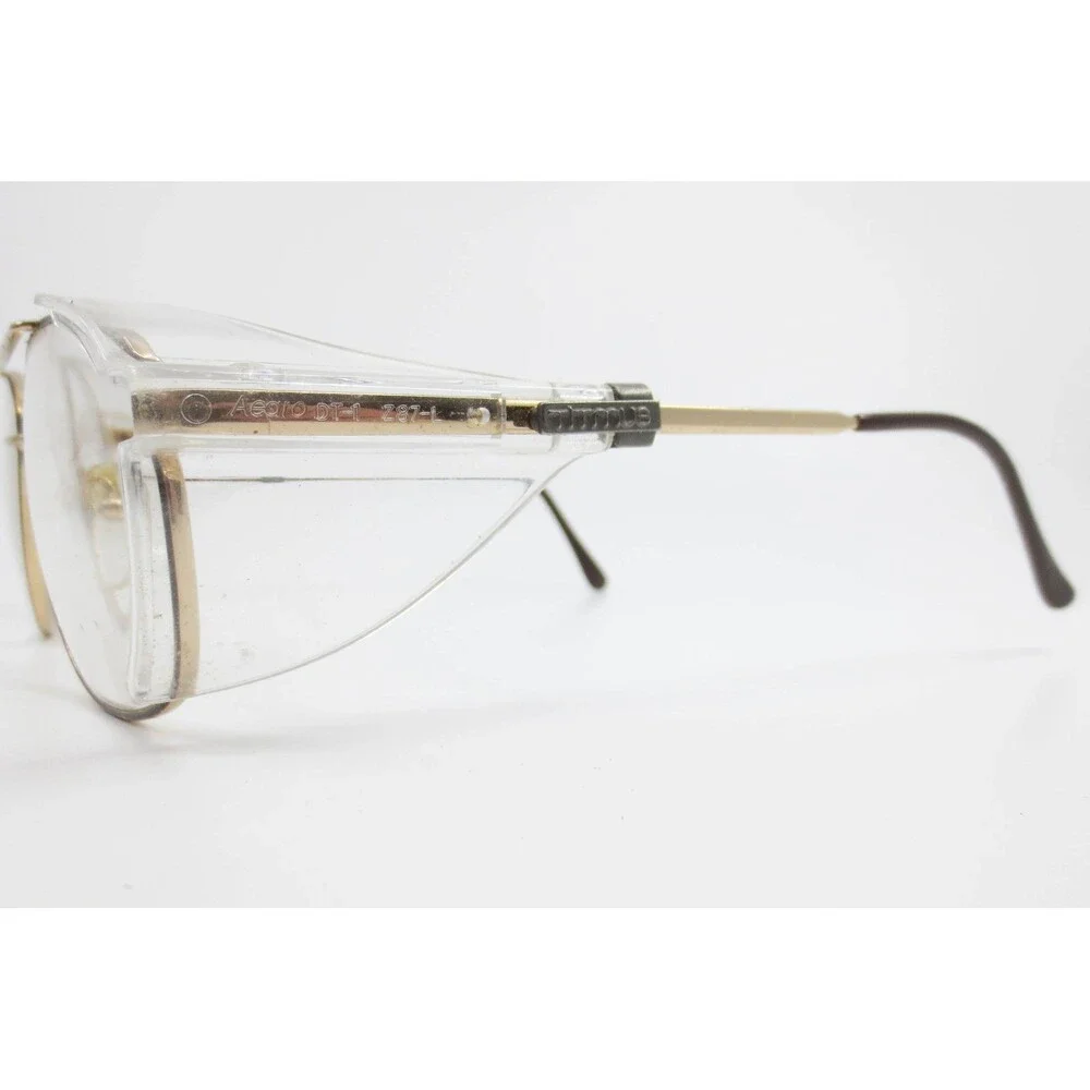 AOSafety DT-1 Vintage Aviator Safety Glasses Gold Tortoise Z87-2 145mm 36121